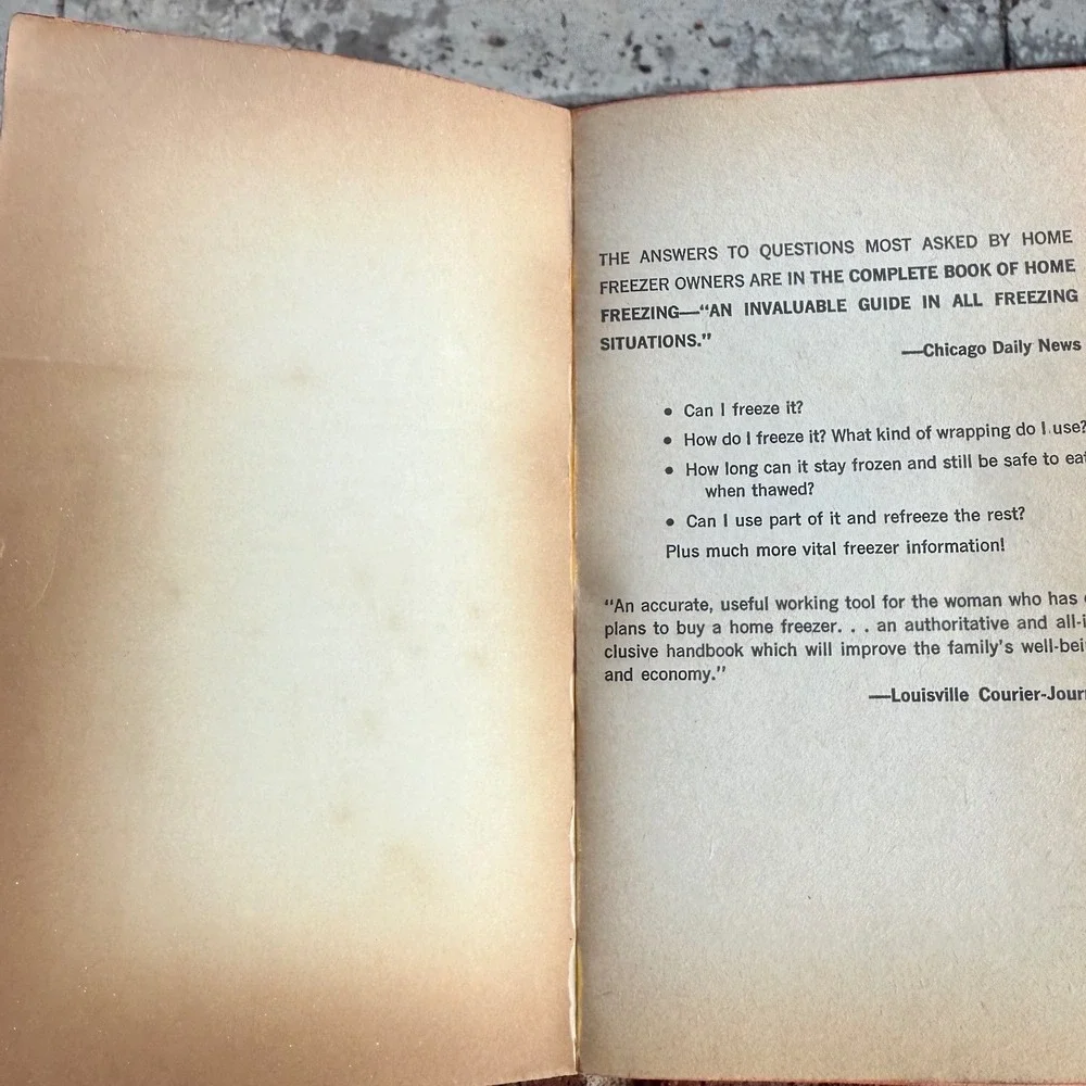 The Complete Book of Home Freezing Hazel Meyer 1967 Vintage Paperback